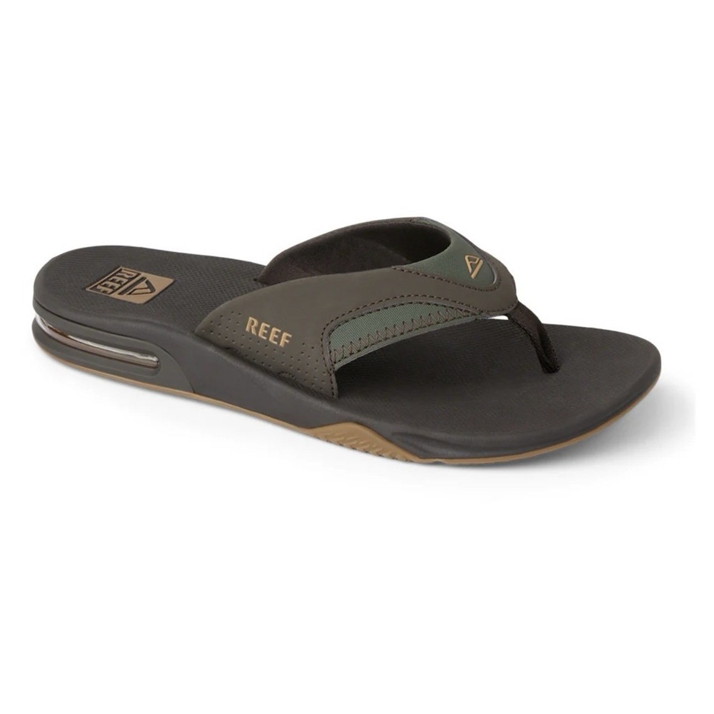 Reef Men's Flip Flop Sandals Size 16 Black Brown Green Synthetic Logo